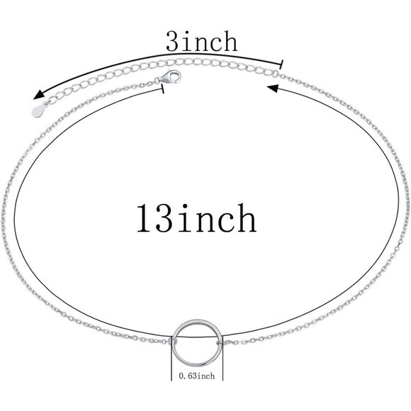 Sterling Silver Dainty Choker Necklace Adjustable 13-16 inches Perfect Gift for - Picture 7 of 7